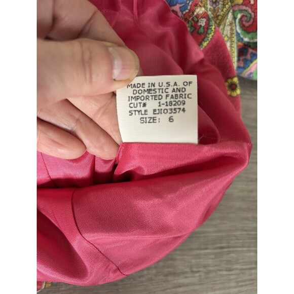 David Meister Designer Colorful Paisley Wool Blend Crop Jacket/Blazer Size 6 - Picture 11 of 11